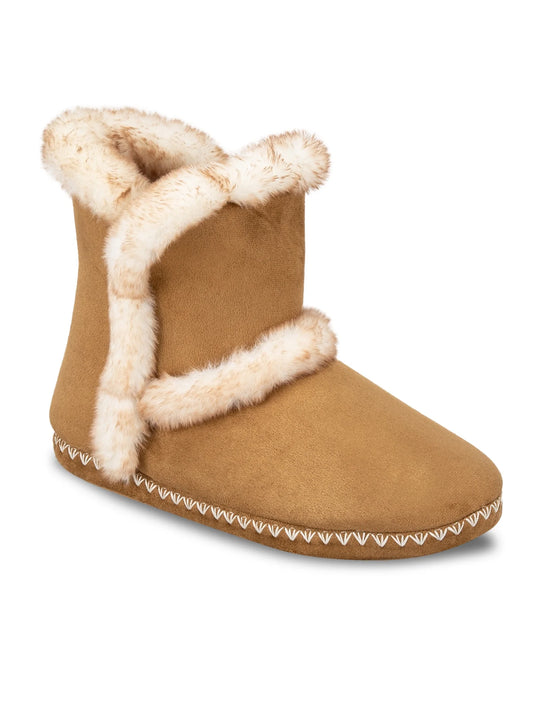 Women'S Microsuede Whipstitch Slipper Bootie